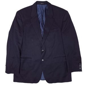 Ralph Lauren LRL 100% Wool Blazer Jacket Mens 43R Navy 2 Button Designer USA